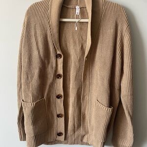 Tan Button-Up Women's Sweater